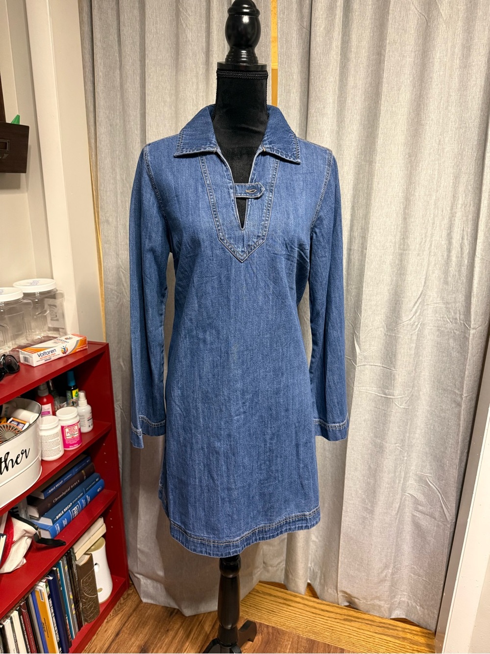 Old Navy Denim Tunic Dress with Collar - Blue